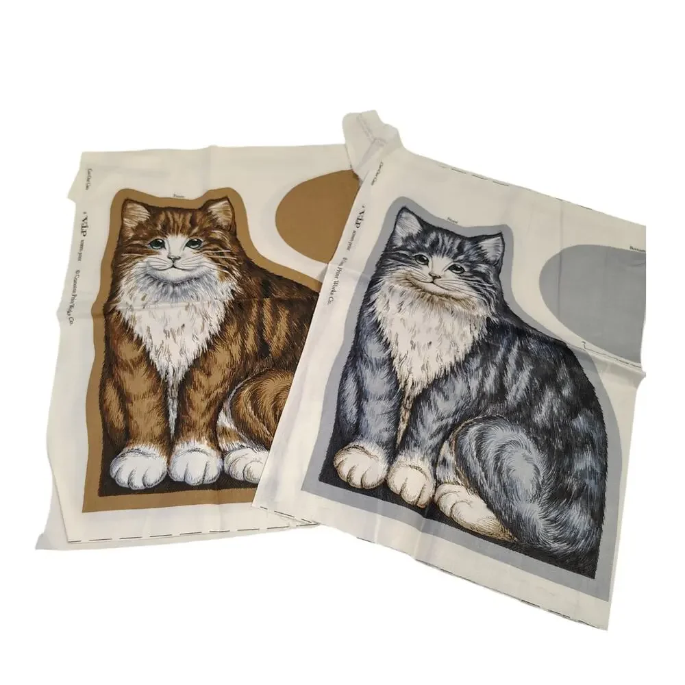 Cut Out Cats Fabric Cut & Sew Panel Stuffed Animal VIP Cranston Cottage Core